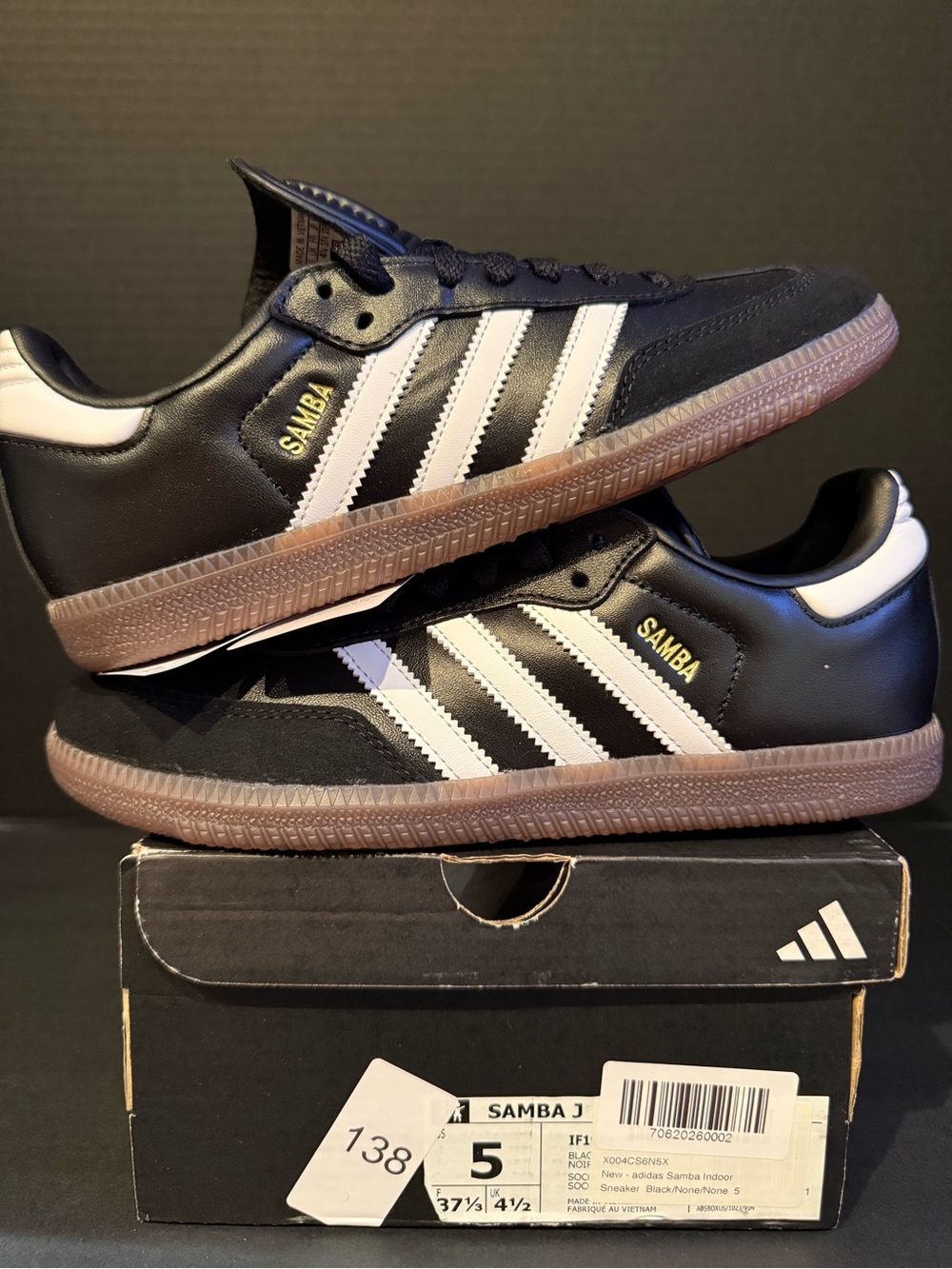 Adidas Samba Classic Sneakers in Black and White 5M/6W